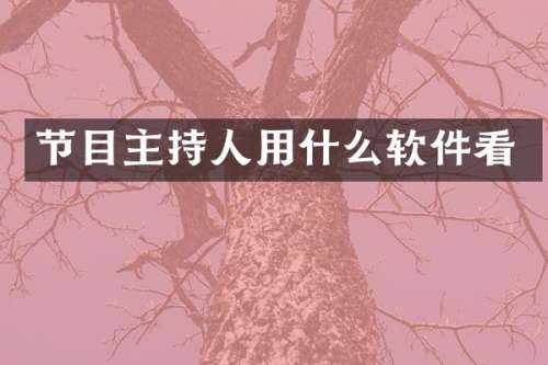 节目主持人用什么软件看