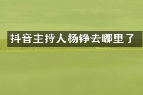抖音主持人杨铮去哪里了
