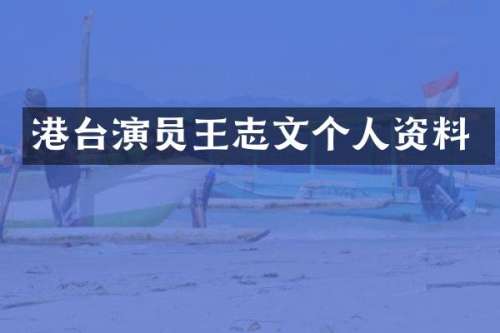港台演员王志文个人资料
