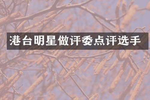 港台明星做评委点评选手