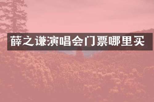 薛之谦演唱会门票哪里买