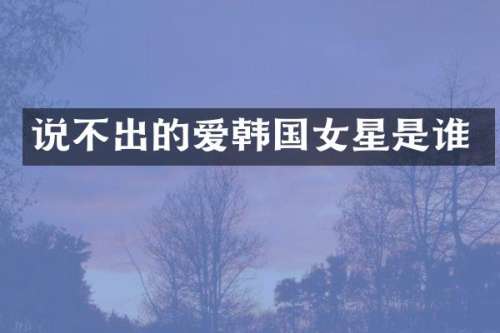说不出的爱韩国女星是谁