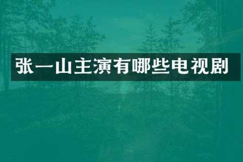 张一山主演有哪些电视剧