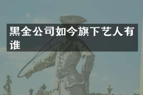 黑金公司如今旗下艺人有谁