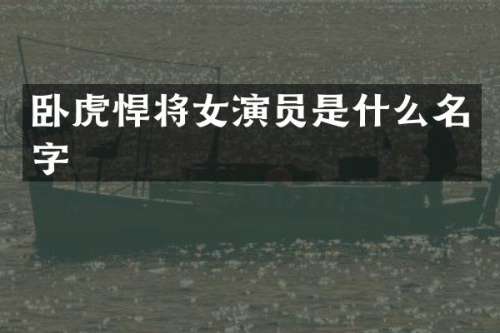 卧虎悍将女演员是什么名字