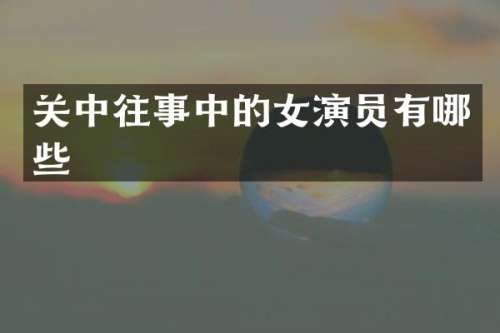 关中往事中的女演员有哪些