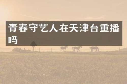 青春守艺人在天津台重播吗