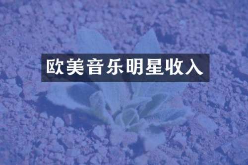 欧美音乐明星收入