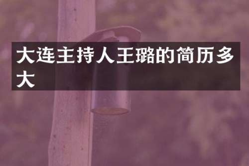 大连主持人王璐的简历多大
