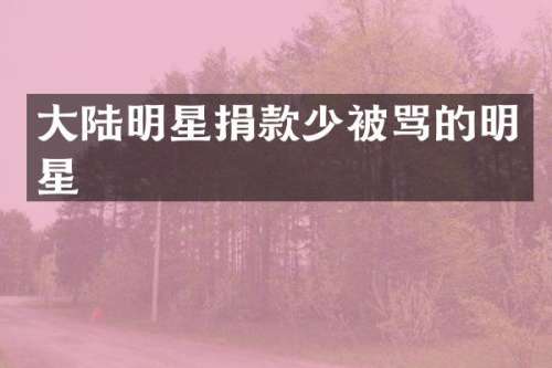 大陆明星捐款少被骂的明星