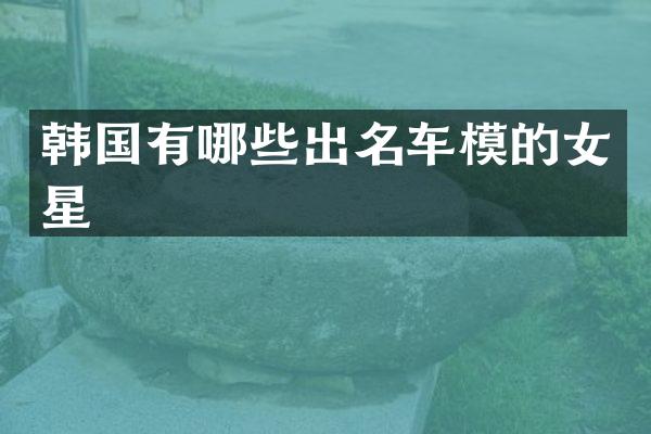 韩国有哪些出名车模的女星