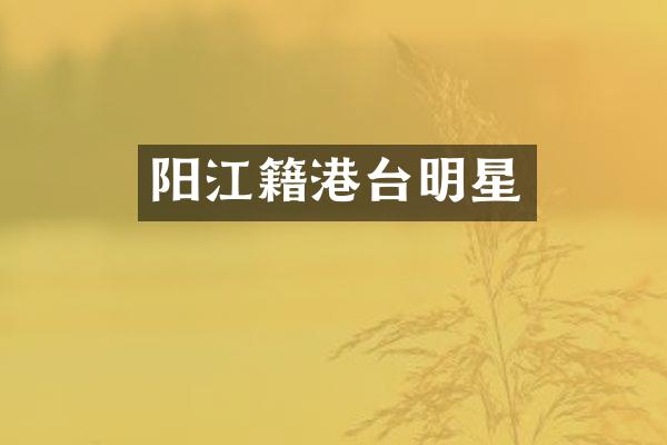阳江籍港台明星