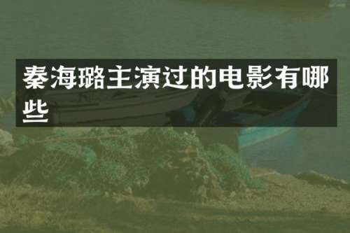秦海璐主演过的电影有哪些