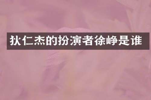 狄仁杰的扮演者徐峥是谁