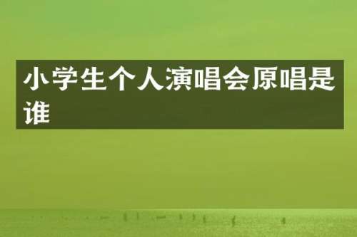 小学生个人演唱会原唱是谁