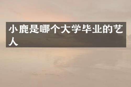 小鹿是哪个大学毕业的艺人