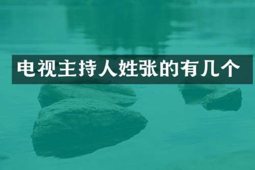 电视主持人姓张的有几个