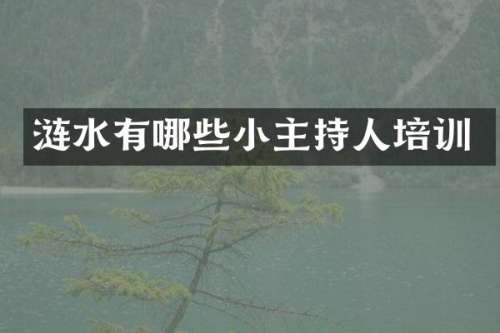 涟水有哪些小主持人培训