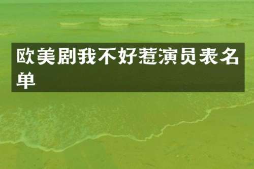 欧美剧我不好惹演员表名单