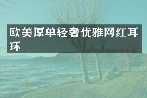 欧美原单轻奢优雅网红耳环