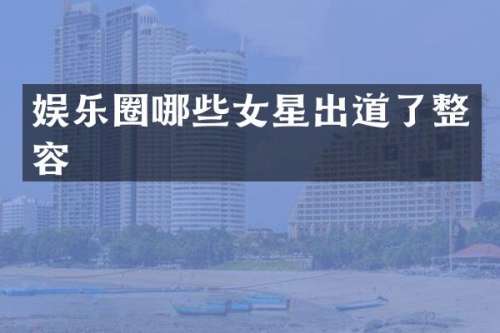 娱乐圈哪些女星出道了整容