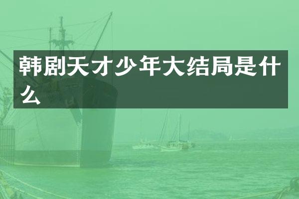韩剧天才少年大结局是什么