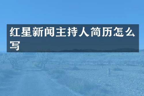 红星新闻主持人简历怎么写
