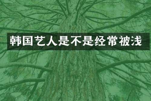 韩国艺人是不是经常被浅