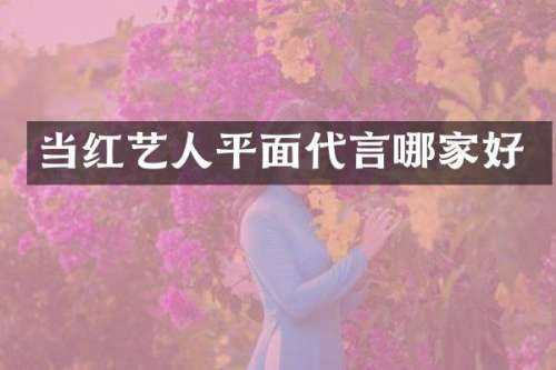 当红艺人平面代言哪家好