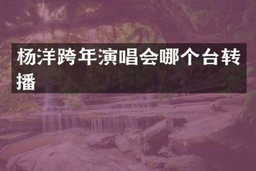 杨洋跨年演唱会哪个台转播