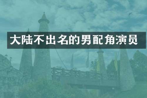 大陆不出名的男配角演员
