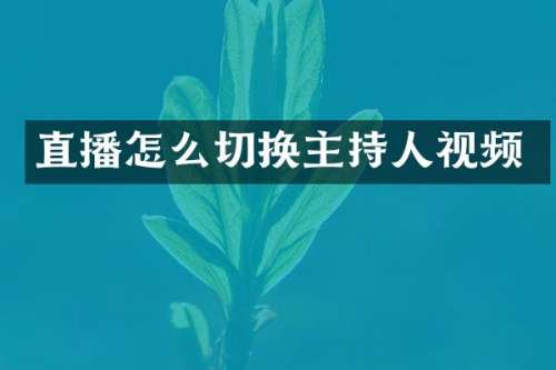直播怎么切换主持人视频