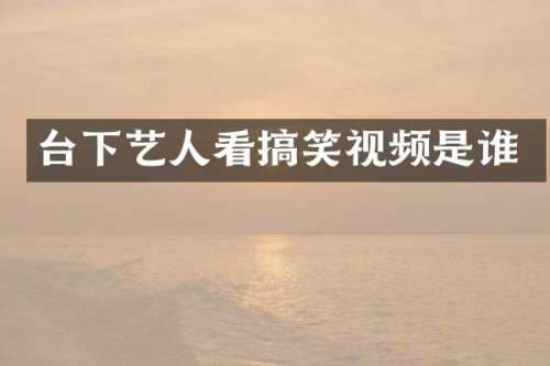 台下艺人看搞笑视频是谁