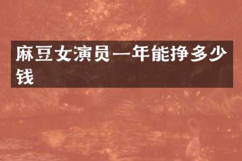 麻豆女演员一年能挣多少钱