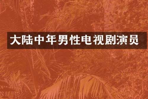 大陆中年男性电视剧演员