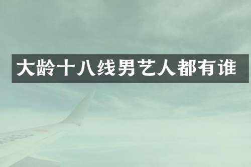 大龄十八线男艺人都有谁