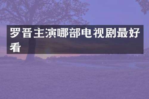 罗晋主演哪部电视剧最好看