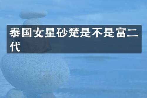 泰国女星砂楚是不是富二代