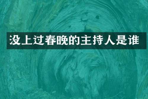没上过的主持人是谁