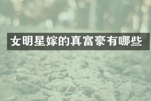 女明星嫁的真富豪有哪些