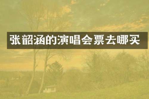张韶涵的演唱会票去哪买