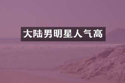 大陆男明星人气高