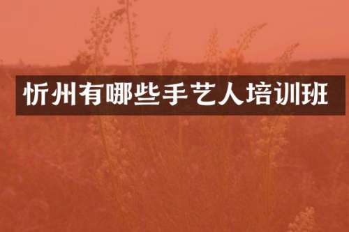 忻州有哪些手艺人培训班