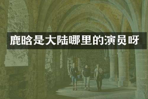 鹿晗是大陆哪里的演员呀