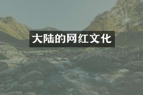 大陆的网红文化