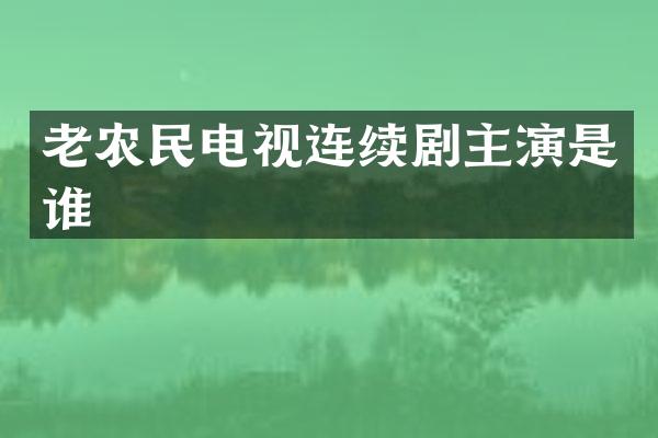 老农民电视连续剧主演是谁
