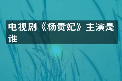 电视剧《杨贵妃》主演是谁