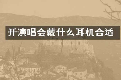 开演唱会戴什么耳机合适