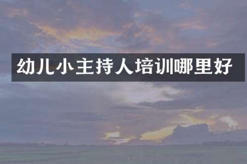 幼儿小主持人培训哪里好