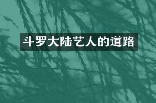 斗罗大陆艺人的道路